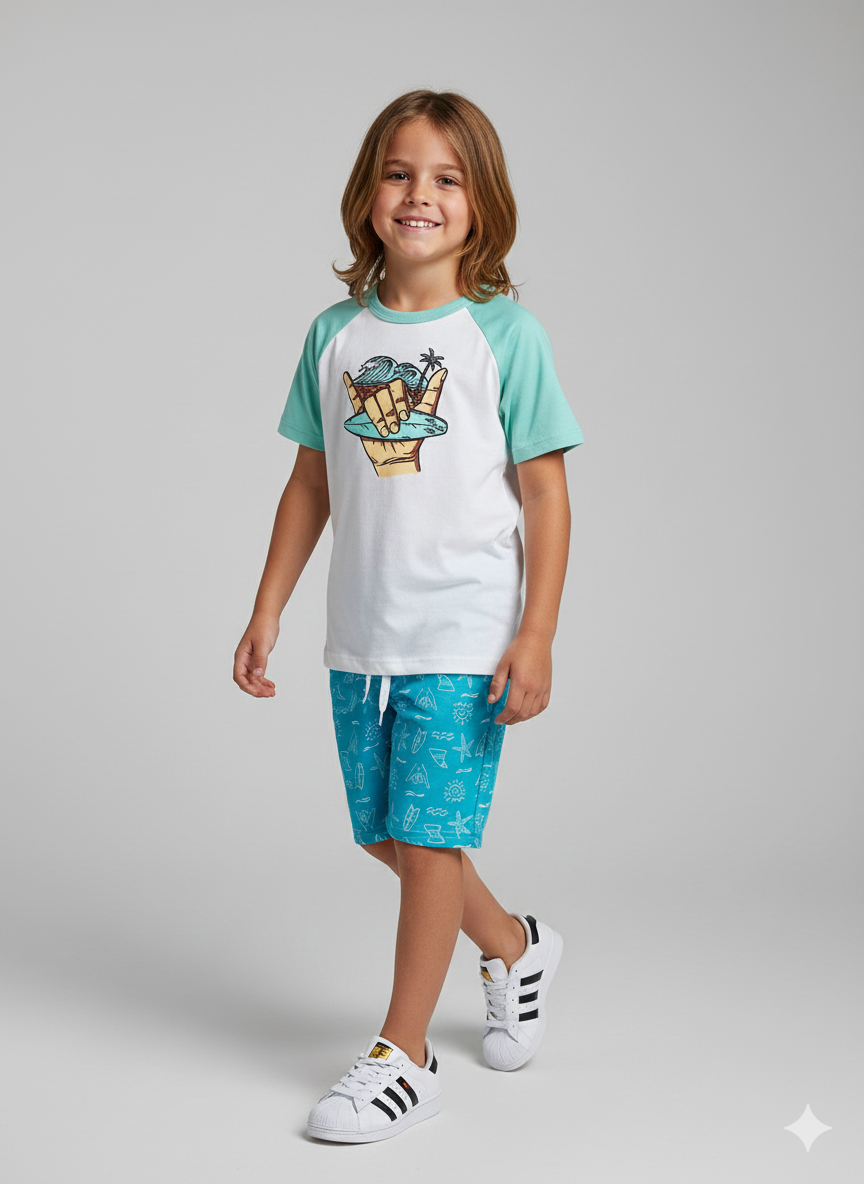 Conjunto Juvenil Juice Bar e Shorts Limão Cítrico - Verão Fresh